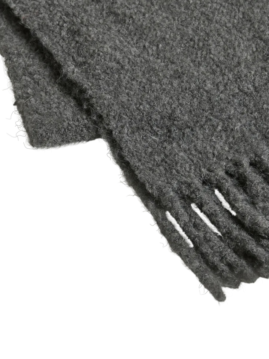 VIJANIS BOUCLE KNIT SCARF/EF DARK GREY MELANGE