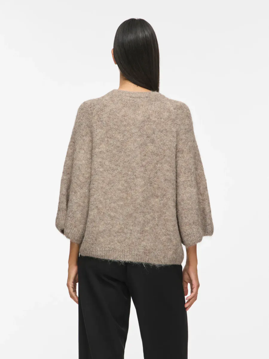 VIBOWS 3/4 KNIT CARDIGAN NATURAL MELANGE