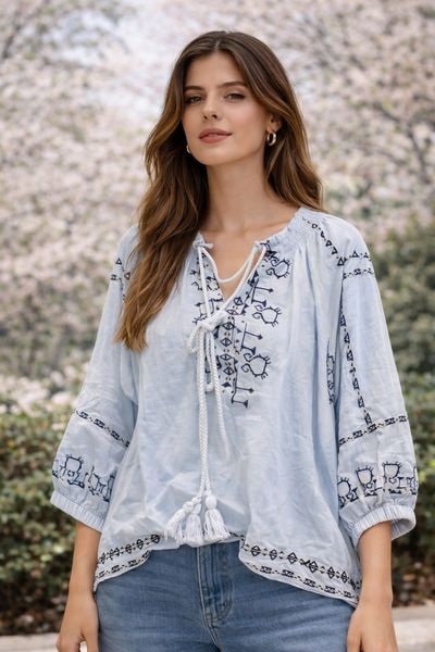 Hovedbilde LUNA BLOUSE BLUE
