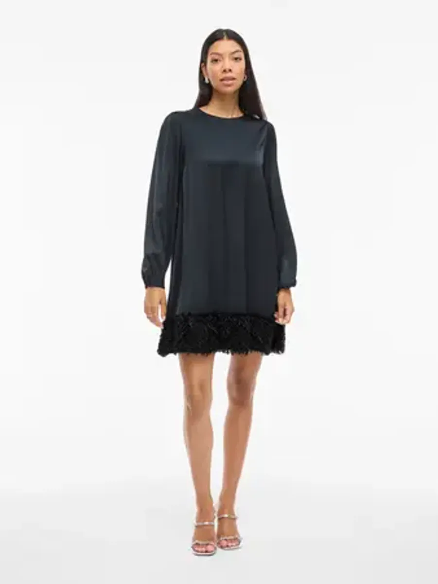 VIVEER O-NECK L/S SHORT DRESS/DC/R
