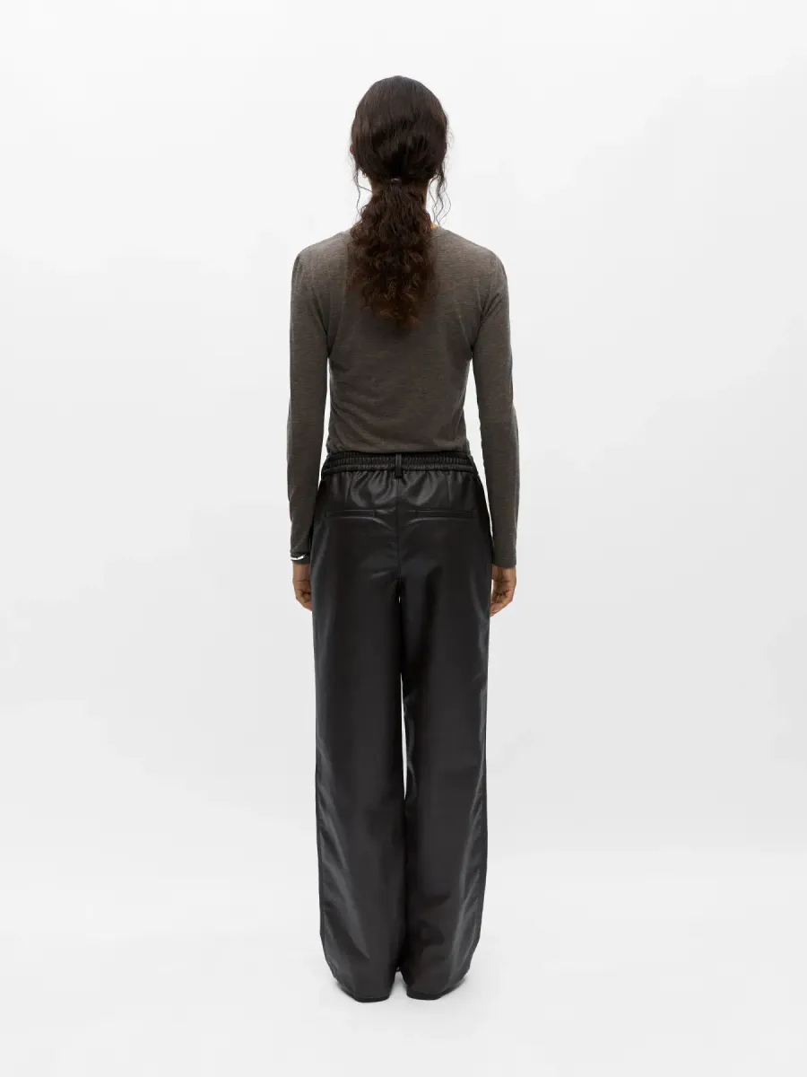 OBJLIVA MW WIDE PANTS SEAL BROWN