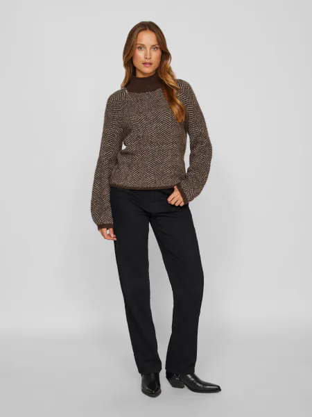 Hovedbilde VILORY HIGH NECK L/S KNIT TOP NEW COFFE BEAN ...