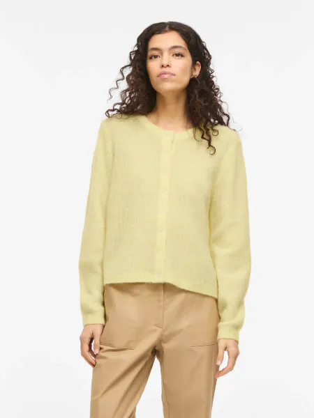 Hovedbilde VILORY O-NECK L/S KNIT CARDIGAN PASTEL YELLOW