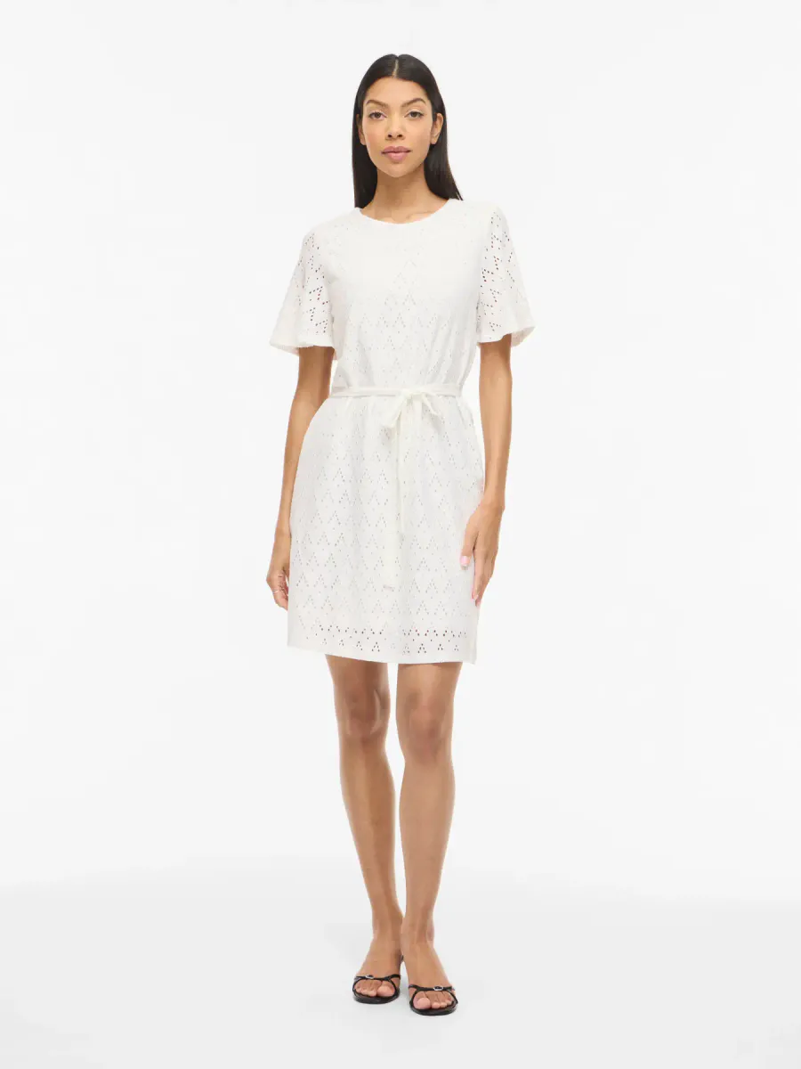 VIAMALINA O-NECK S/S DRESS/VOL/PB