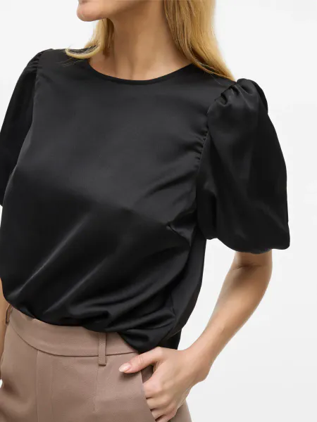 Hovedbilde VIELLETTE 2/4 SATIN PUFF TOP BLACK
