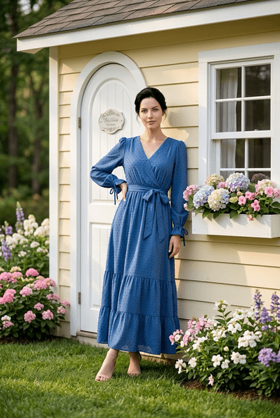 Hovedbilde AMANDA LONG DRESS BLUE