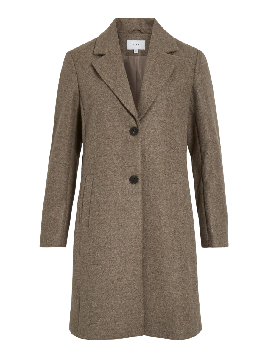 VICLAUDIA BUTTON COAT FALCON MELANGE