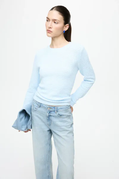 Hovedbilde VIDALO O-NECK L/S KNIT TOP NANTUCKET BREEZE