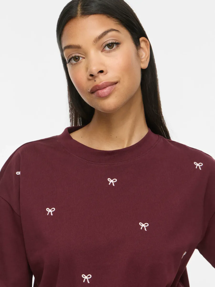 VIMONIE BOW O-NECK S/S T-SHIRT/RN PORT ROYALE