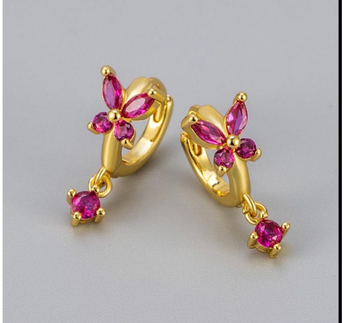 CATHY EARRINGS STAINLESS STEEL G PINK