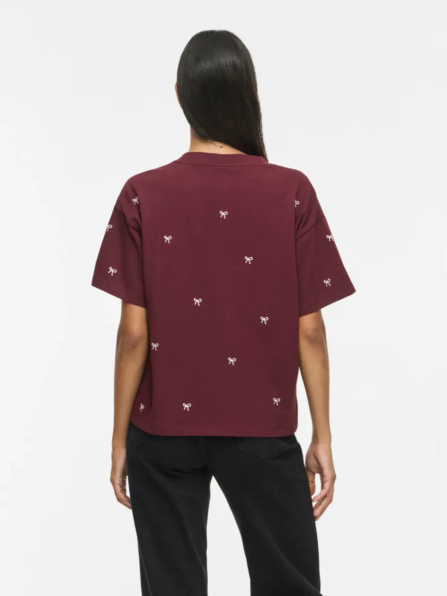 VIMONIE BOW O-NECK S/S T-SHIRT/RN PORT ROYALE