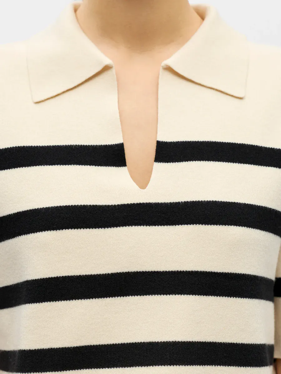 OBJREYNARD 2/4 LO POLO KNIT 