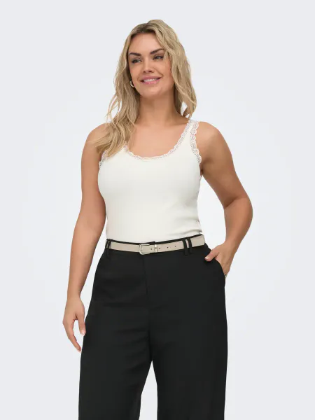 Hovedbilde CARSARA SHARAI LACE TANK TOP JRS CLOUD DANCER