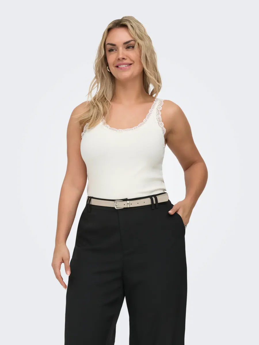 CARSARA SHARAI LACE TANK TOP JRS CLOUD DANCER