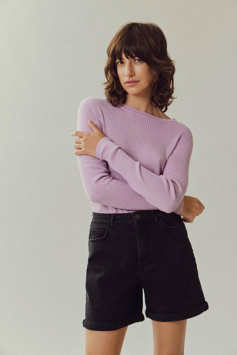 VIJO HW BLACK DENIM SHORTS