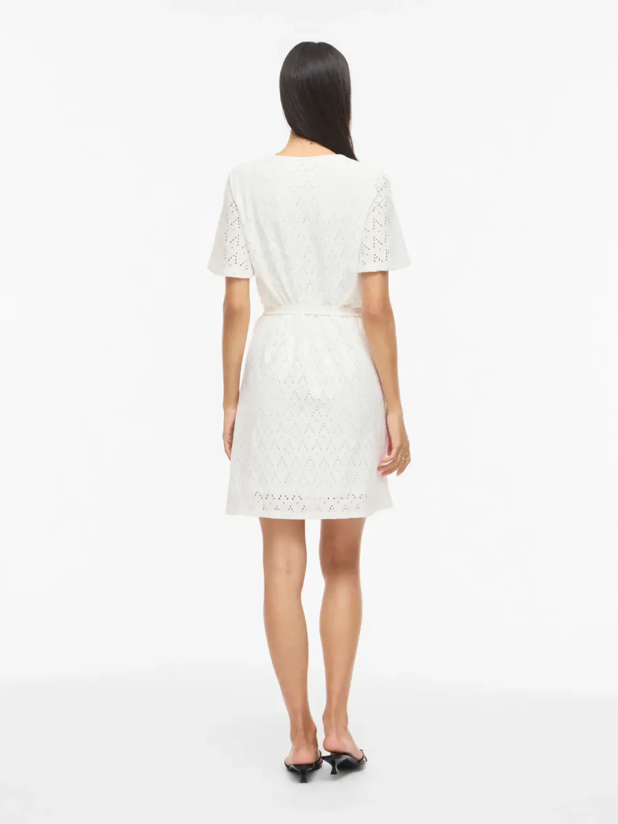 VIAMALINA O-NECK S/S DRESS/VOL/PB