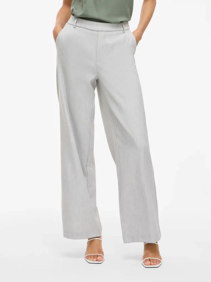 VIVARONE HW WIDE PANT  LIGHT GREY MELANGE