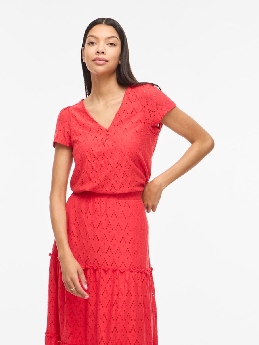 VIAMALINA V-NECK S/S TOP/VOL/PB