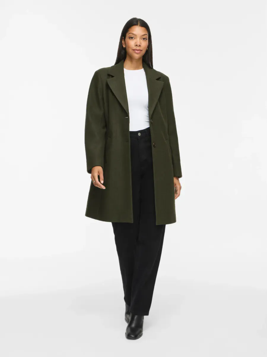 VICLAUDIA BUTTON COAT FORREST NIGHT MELANGE