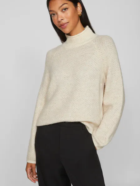 Hovedbilde VILORY HIGH NECK L/S KNIT TOP NEW EGGNOG NATURAL ...